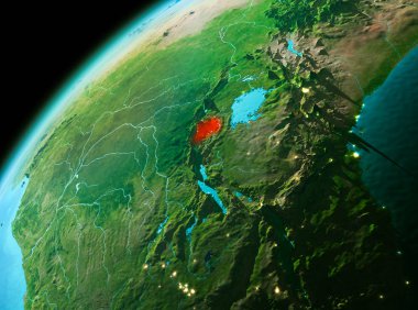 Ruanda akşam uzaydan