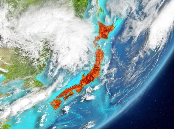 Japonia z kosmosu — Zdjęcie stockowe