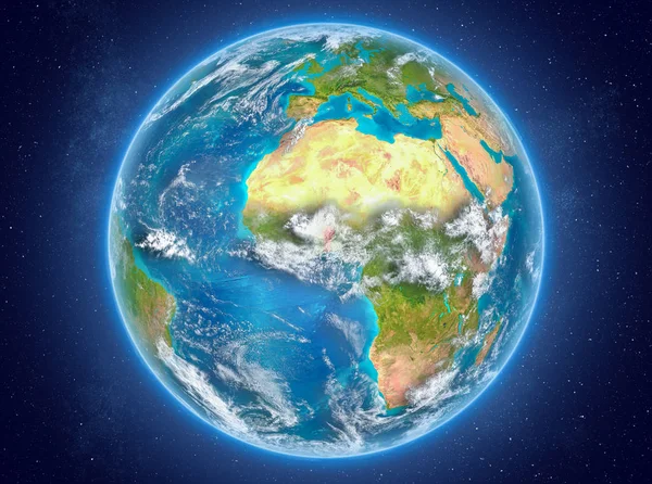 Benin på planeten jorden i rymden — Stockfoto