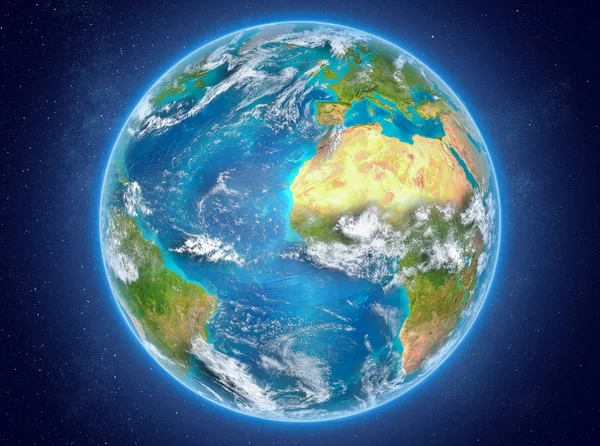 Gambia på planeten jorden i rymden — Stockfoto