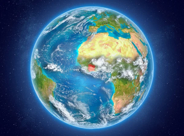 Ivoorkust op de planeet aarde in de ruimte — Stockfoto