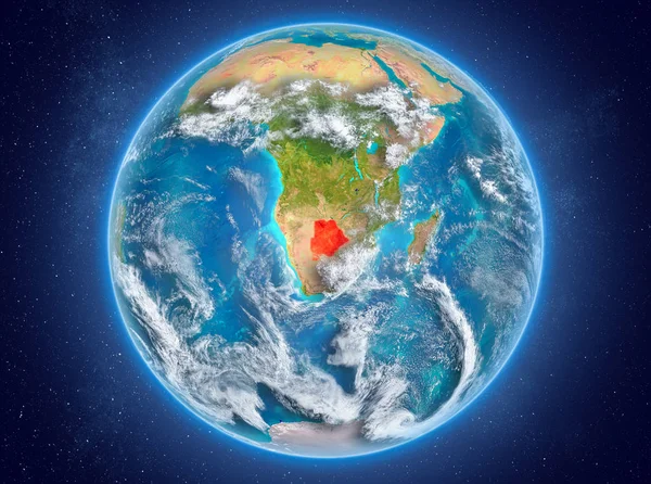 Botswana sul pianeta Terra nello spazio — Foto Stock