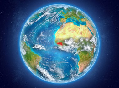 Planet Earth uzayda Gine