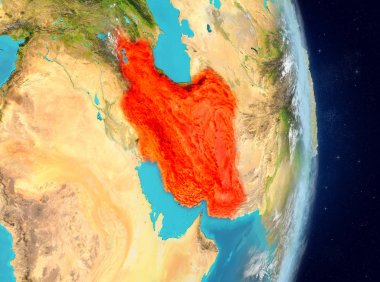 İran'ın yörünge görünümünde kırmızı