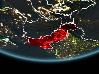 Pakistan gece uzaydan yeryüzündeki