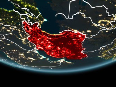 Iran gece uzaydan yeryüzündeki