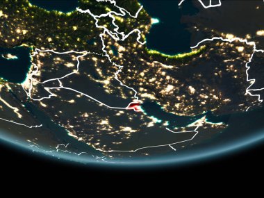 Kuveyt gece uzaydan yeryüzündeki