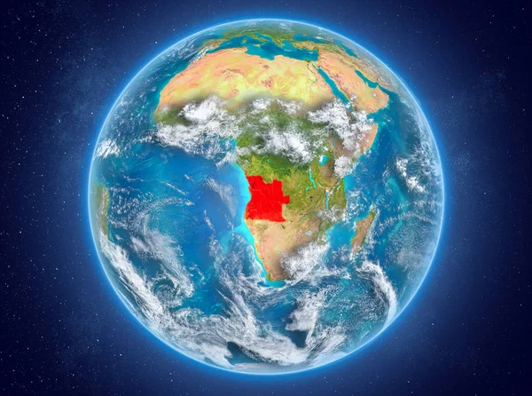 Angola on planet Earth in space — Stock Photo, Image