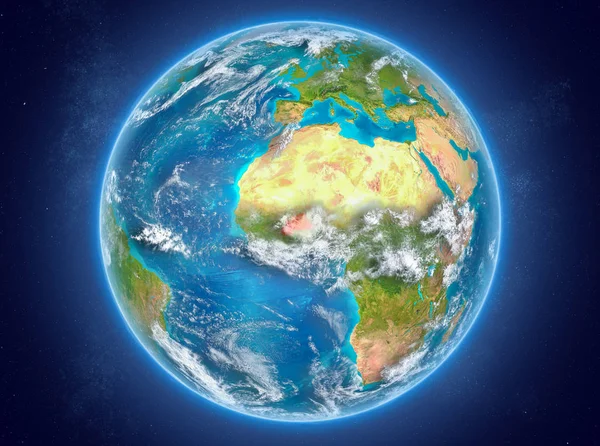 지구의 우주에 있는 부르키나파소 — 스톡 사진