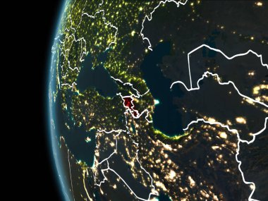 Ermenistan gece uzaydan