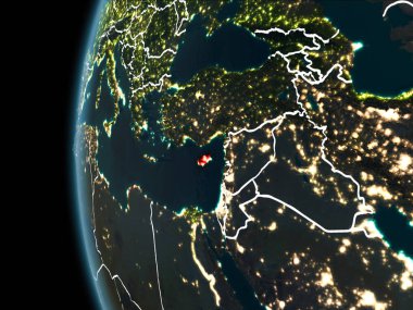 Kıbrıs gece uzaydan