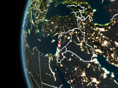 Lübnan gece uzaydan