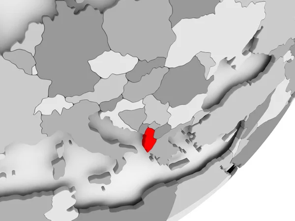 Piros-szürke térképen Albánia — Stock Fotó