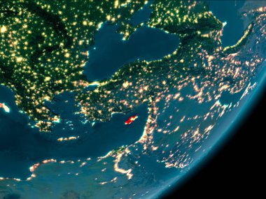 Kıbrıs gece uzaydan