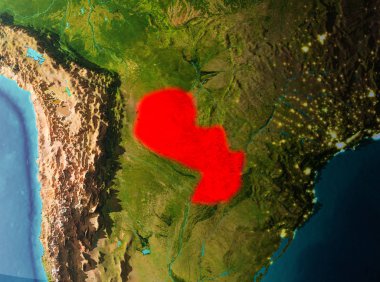 Yörünge görünümü Paraguay