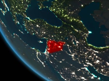 Suriye yörüngeden geceleri