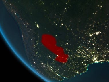 Paraguay yörüngeden geceleri