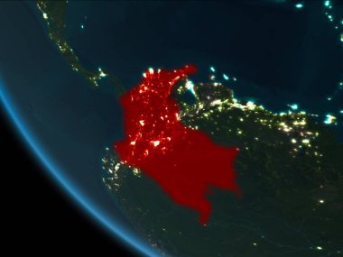 Kolombiya yörüngeden geceleri