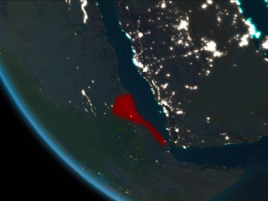 Eritre yörüngeden geceleri