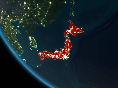 Gece yörüngeden Japonya