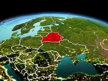 Planet Earth uzayda Beyaz Rusya