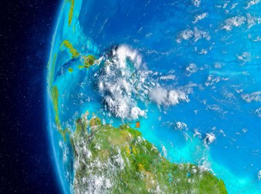 Caribbean uzaydan yeryüzündeki