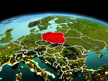 Planet Earth uzayda Polonya