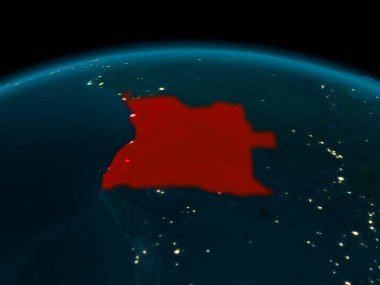 Angola yörünge görünümü geceleri