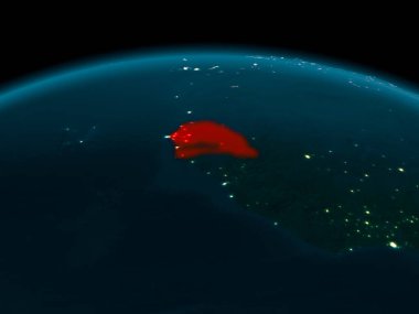 Senegal yörünge görünümü geceleri