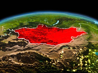 Planet Earth uzayda Moğolistan