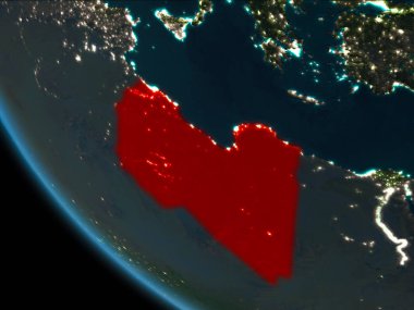 Libya yörüngeden geceleri