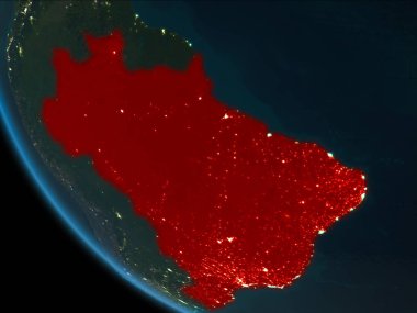 Brezilya yörüngeden geceleri