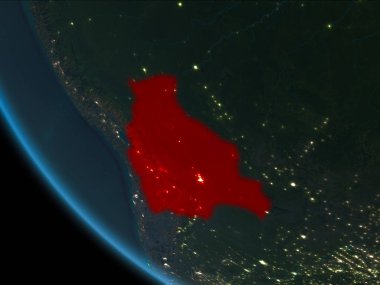 Bolivya yörüngeden geceleri