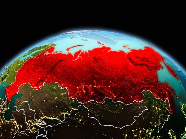 공간에서 지구에 러시아 — 스톡 사진