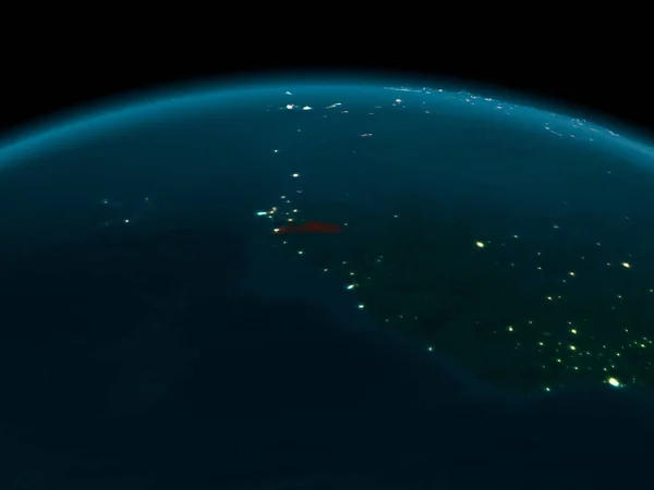 W widoku Orbita Gambia w nocy — Zdjęcie stockowe