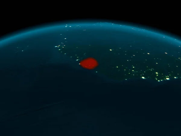 Обзор орбиты Сьерра-Леоне ночью — стоковое фото