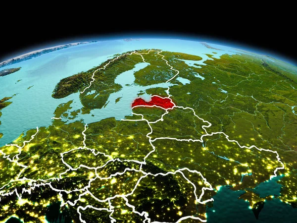 Planet Earth uzayda Letonya — Stok fotoğraf
