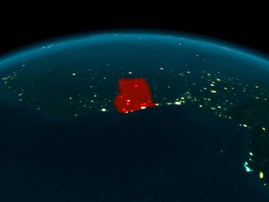 Gana yörünge görünümü geceleri