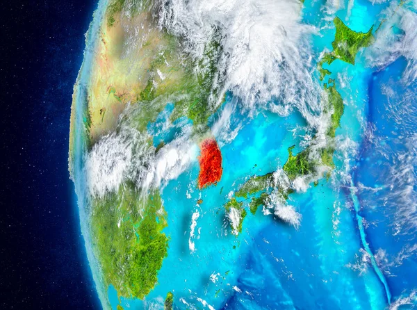 Південна Корея на землі з космосу — стокове фото
