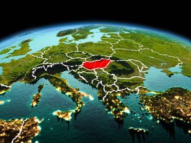 Planet Earth uzayda Macaristan