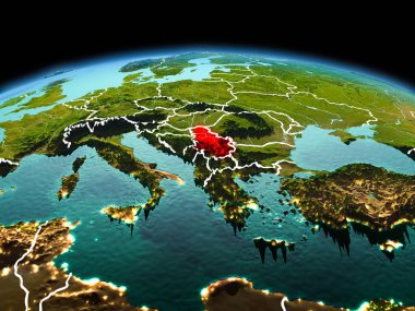 Planet Earth uzayda Sırbistan