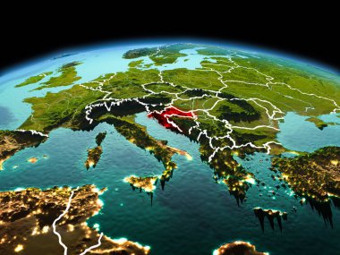 Planet Earth uzayda Hırvatistan