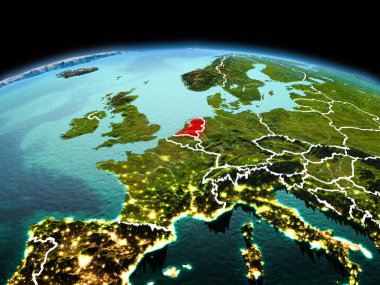 Planet Earth uzayda Hollanda