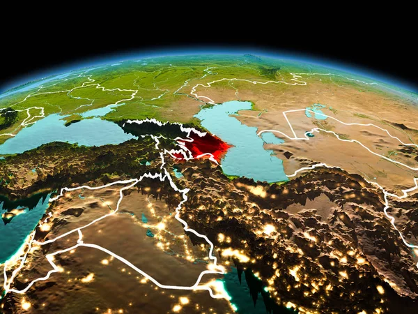 Azerbaijão no planeta Terra no espaço — Fotografia de Stock