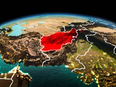 Afganistan Planet Earth uzayda