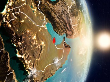 Gündoğumu sırasında Katar