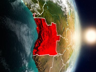 Angola gündoğumu sırasında