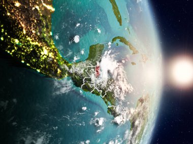 Belize gündoğumu sırasında