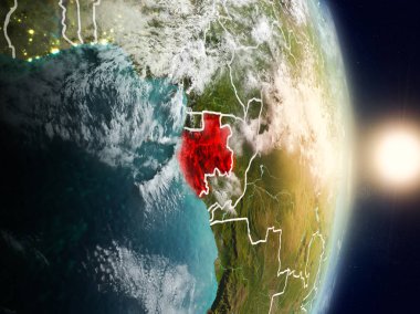 Gabon gündoğumu sırasında