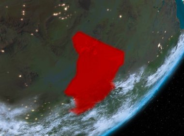 Geceleri Çad'ın yörünge görünümü